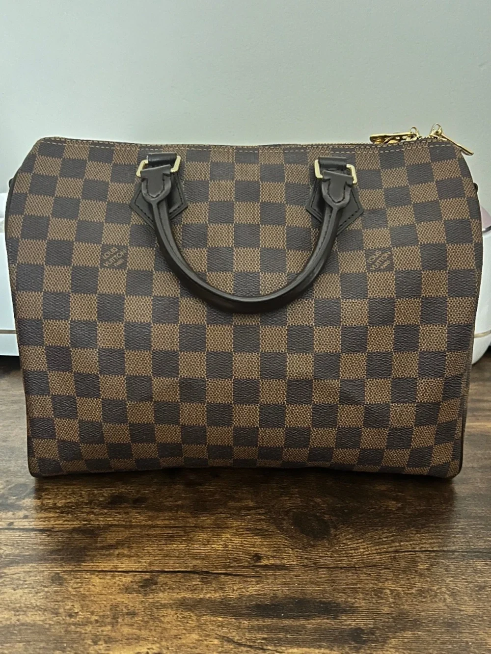 Authentic Louis Vuitton Speedy Bandoulière 30 Damier Ebene N41367 Handbag